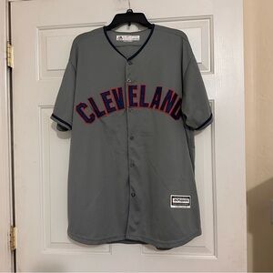 Majestic MLB Gray Cleveland Indians Francisco Lindor Baseball Jersey Size XL
